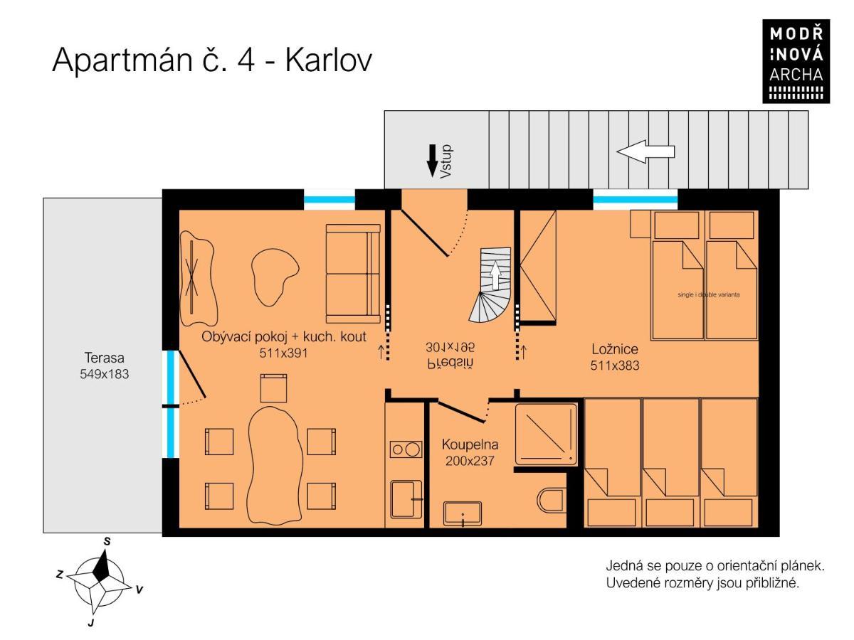 Apartmany Modrinova Archa S Privatni Saunou Vaclavov u Bruntalu Exteriör bild