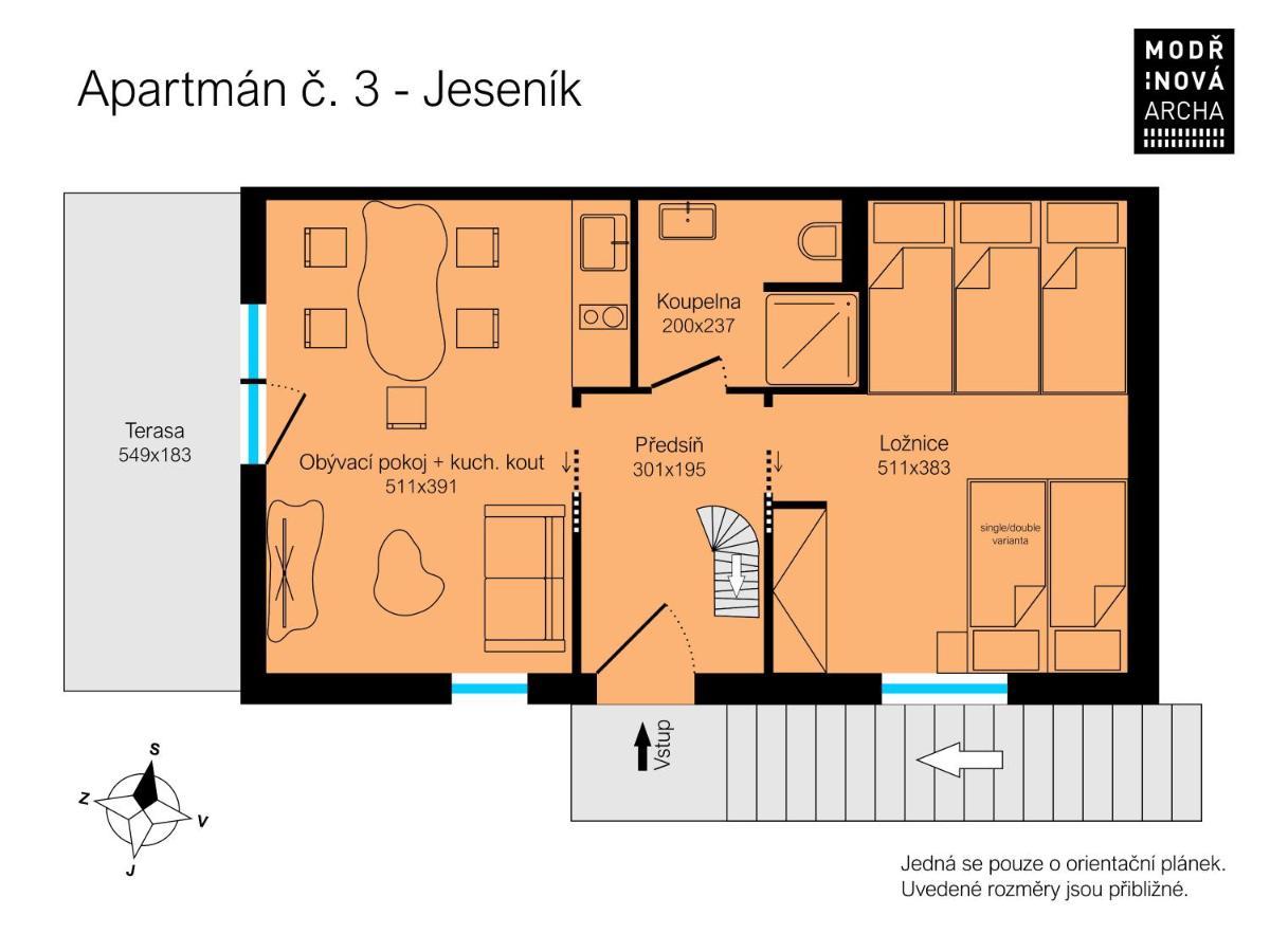 Apartmany Modrinova Archa S Privatni Saunou Vaclavov u Bruntalu Exteriör bild
